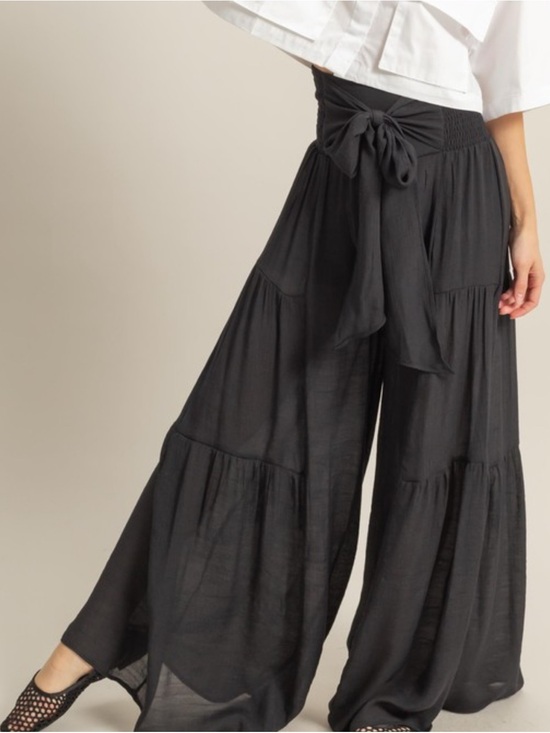 HYFVE Pants - HYFVE Black Wide-Leg Tie Waist Palazzo Pants